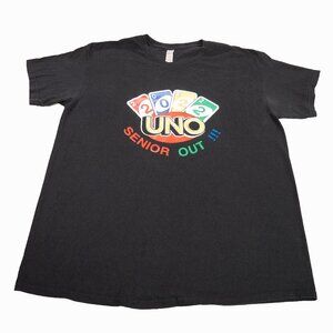 Seniors 2022 Black UNO Senior Out T-Shirt Unisex Large Fun Graduation Souvenir